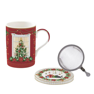 EASY LIFE | Tazza in porcellana 350 ml con sottobicchiere