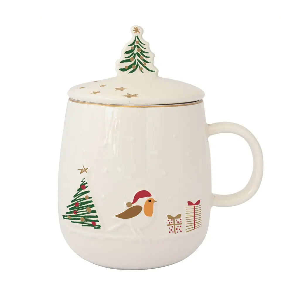 EASY LIFE | Tazza in porcellana 450 ml con coperchio