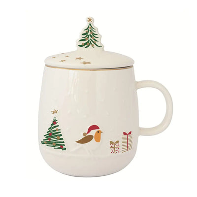 EASY LIFE | Tazza in porcellana 450 ml con coperchio