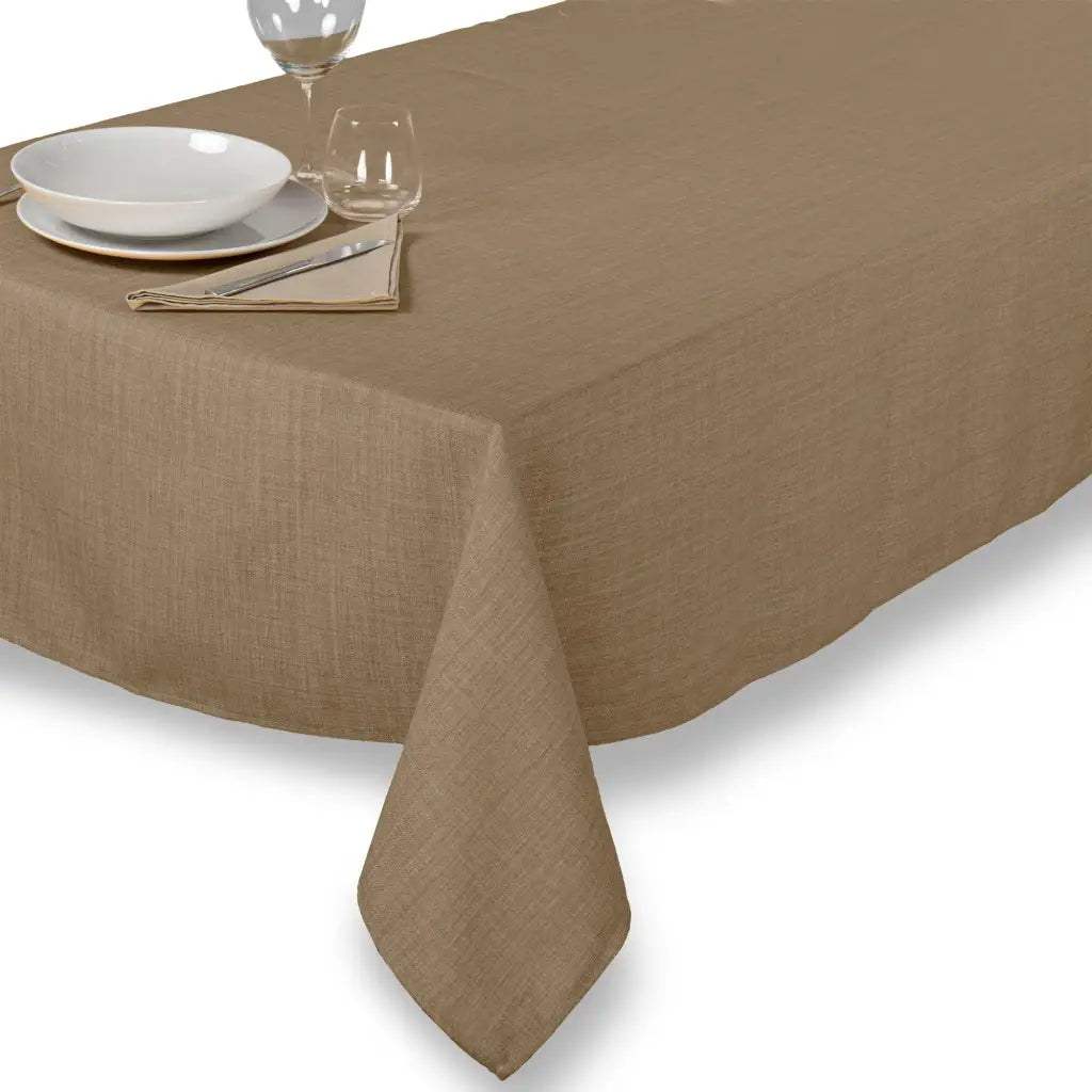 Tovaglia Rettangolare Antimacchia Mano Effetto Lino In Poliestere 100 Misure Large - Foto 6