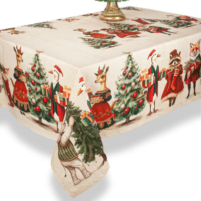 TAG HOUSE | Tovaglia in fantasia Christmas in puro cotone