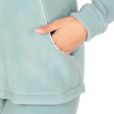 B&B | Tuta donna con zip a manica lunga in Pile tinta unita