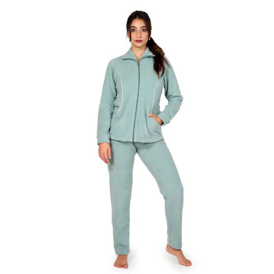 B&B | Tuta donna con zip a manica lunga in Pile tinta unita