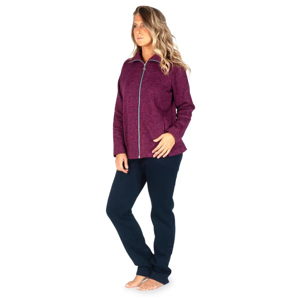 TUTA DONNA CON ZIP SENZA CAPPUCCIO IN FANTASIA IN COTONE FELPATO FRATELLI  CAMPAGNOLO