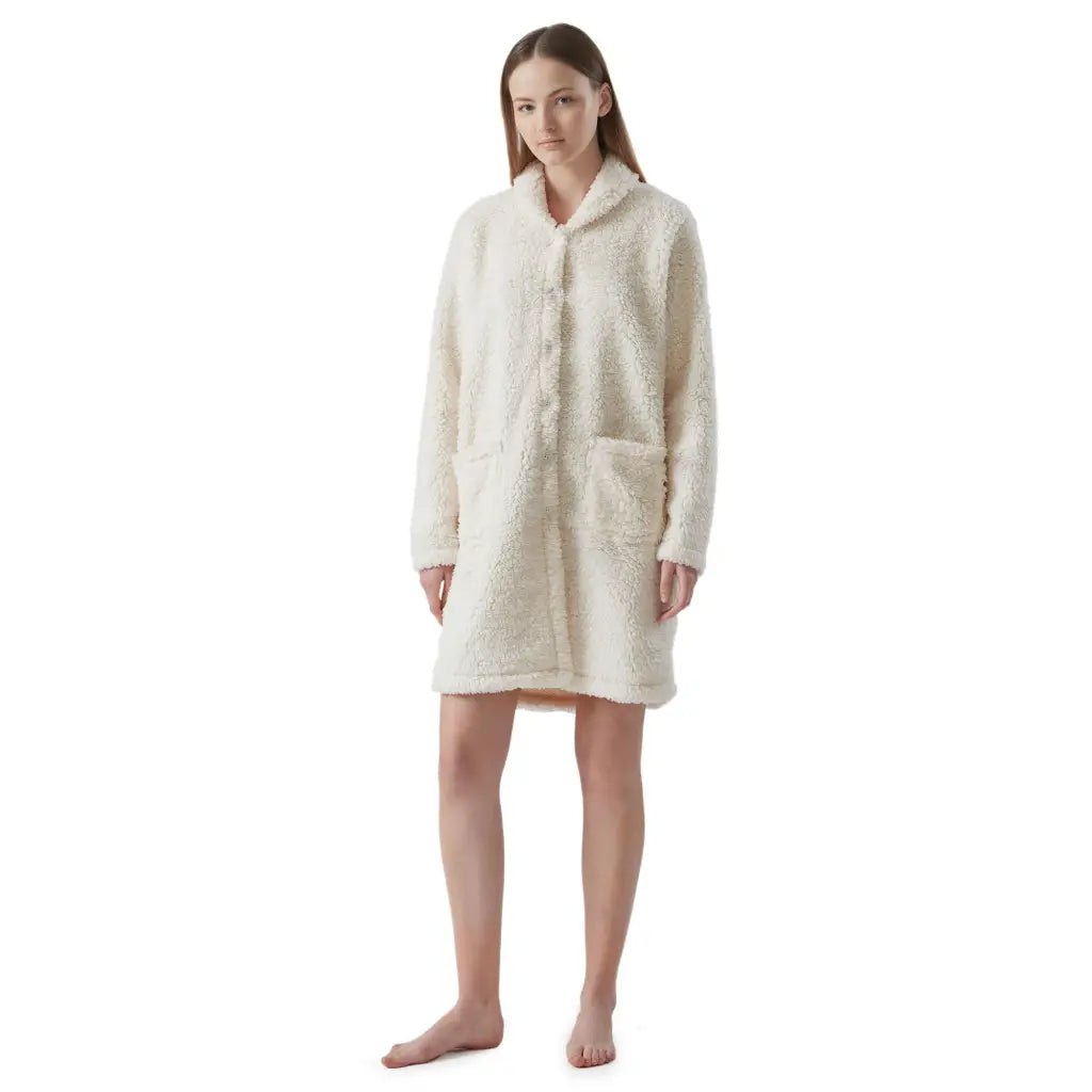 RAGNO | Vestaglia donna abbottonata in tessuto orsetto | 42