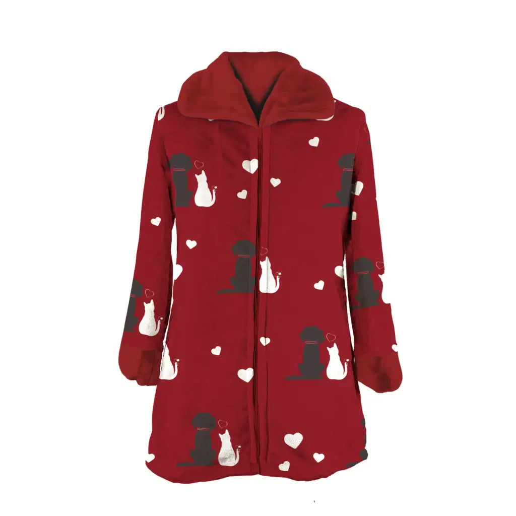 Vestaglia Bambina In Pile Full Print | Giacca Da Casa Con Cappuccio - Foto 2