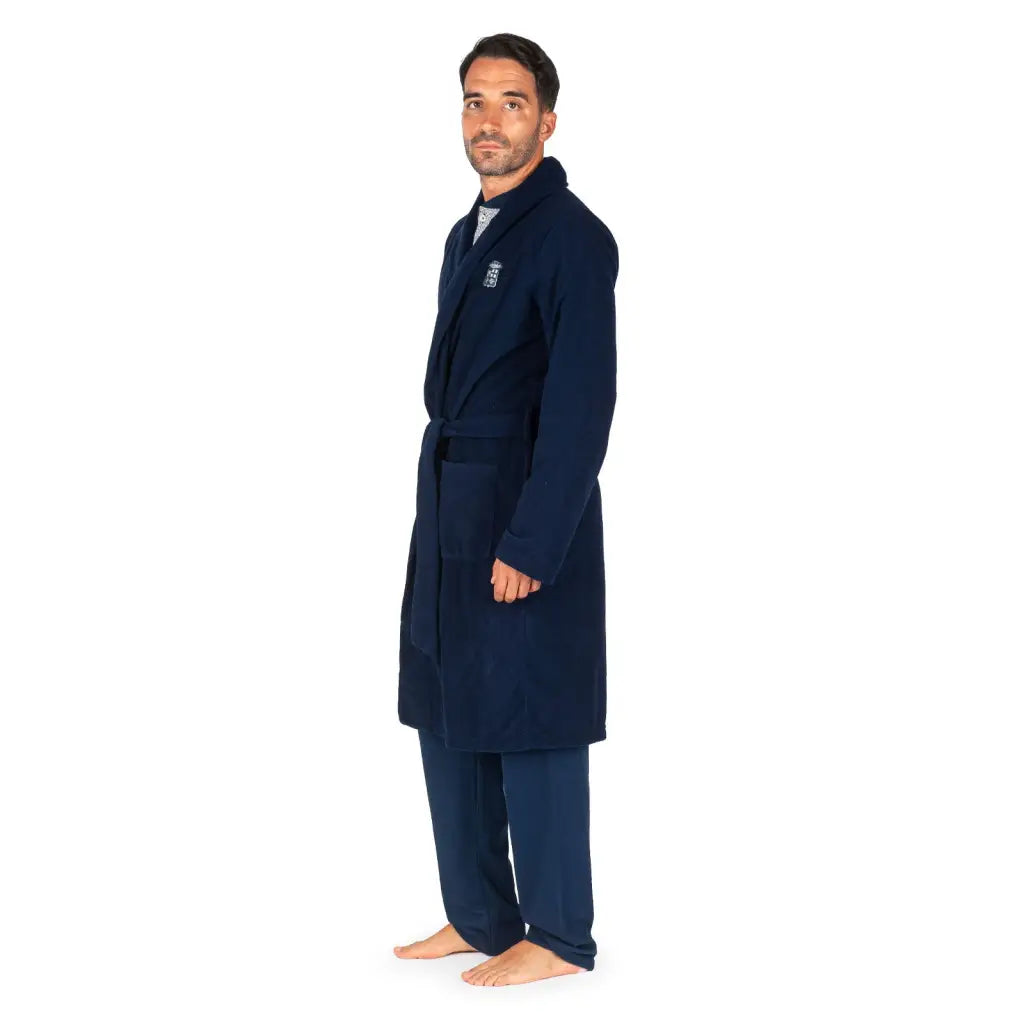 QBO VESTAGLIA UOMO CON ZIP MANICA LUNGA IN PILE