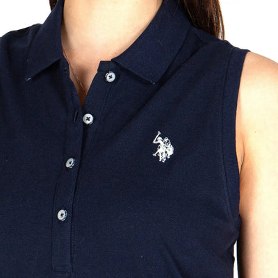 U.S. POLO ASSN. | Abito donna smanicato con colletto a polo