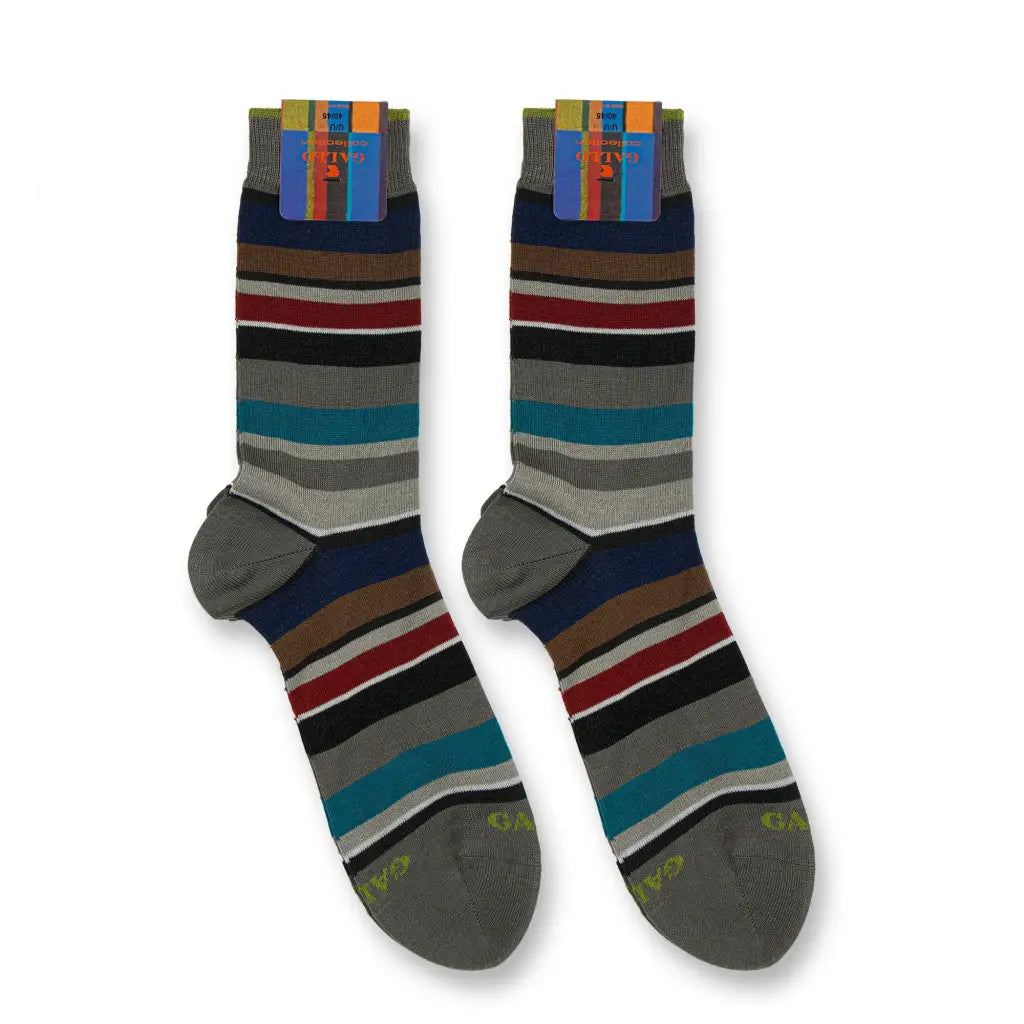 GALLO | Calzino corto uomo in fantasia Riga Multicolor in