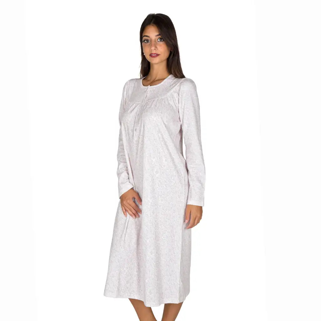 LINCLALOR | Camicia da notte donna a serafino a manica lunga