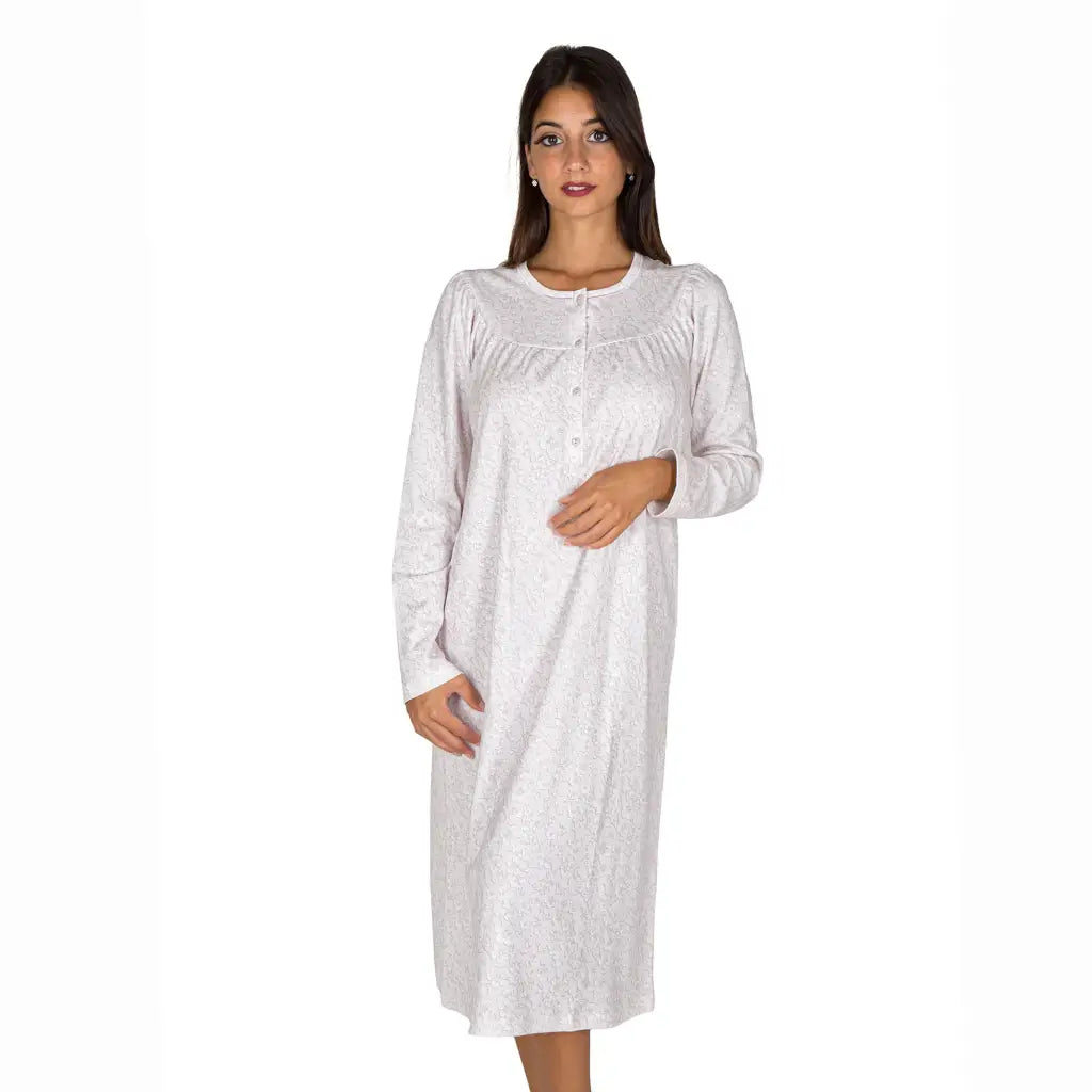 LINCLALOR | Camicia da notte donna a serafino a manica lunga