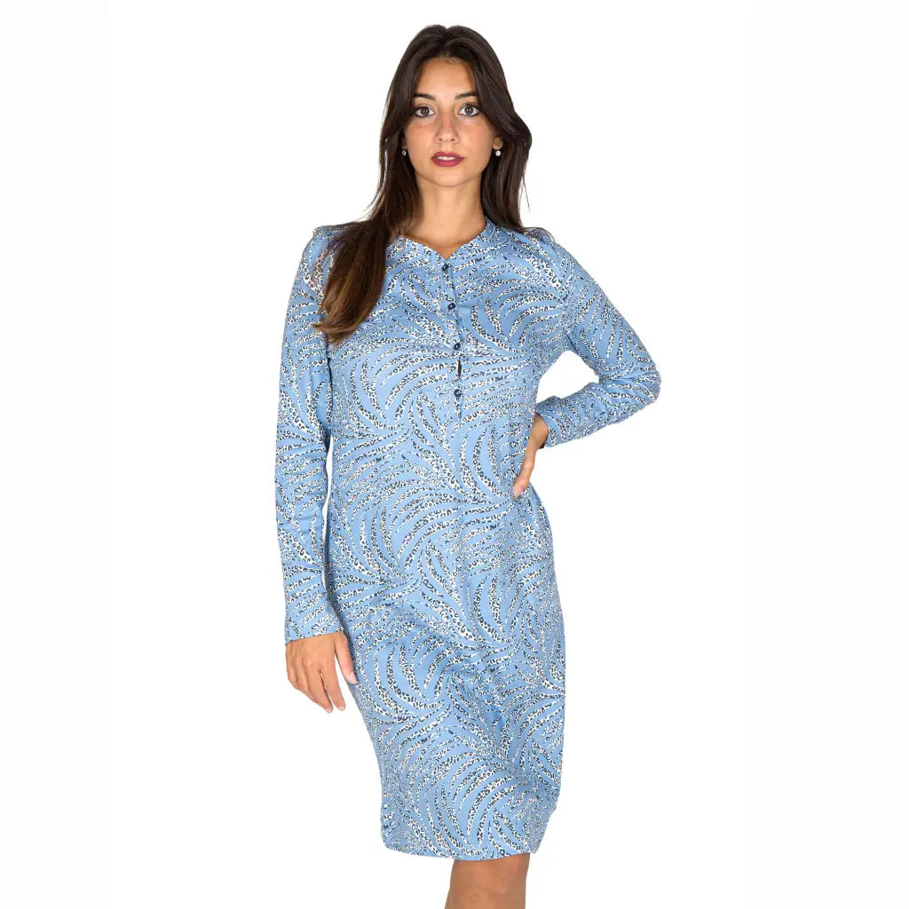 LINCLALOR | Camicia da notte donna a serafino a manica lunga