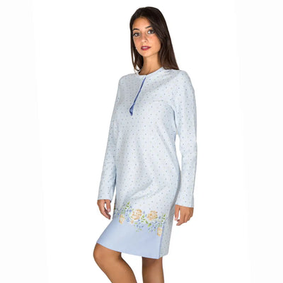LINCLALOR | Camicia da notte donna a serafino a manica lunga