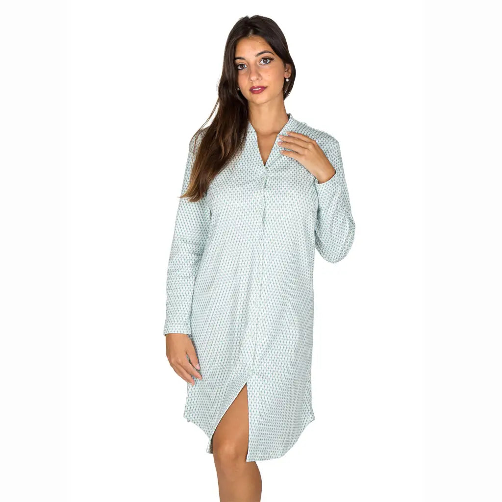 LINCLALOR | Camicia da notte donna aprta davanti a manica