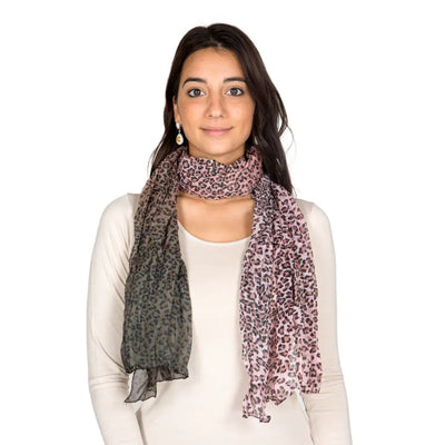 ZITA DEL FORTE | Foulard plissè in voile fantasia animalier