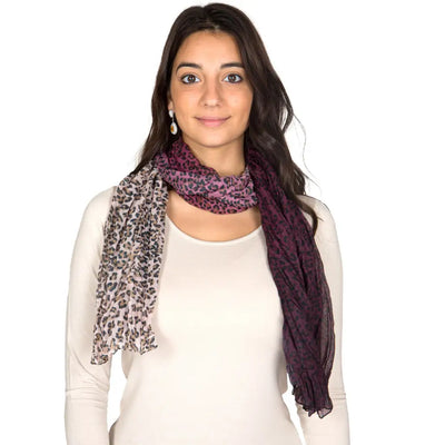 ZITA DEL FORTE | Foulard plissè in voile fantasia animalier