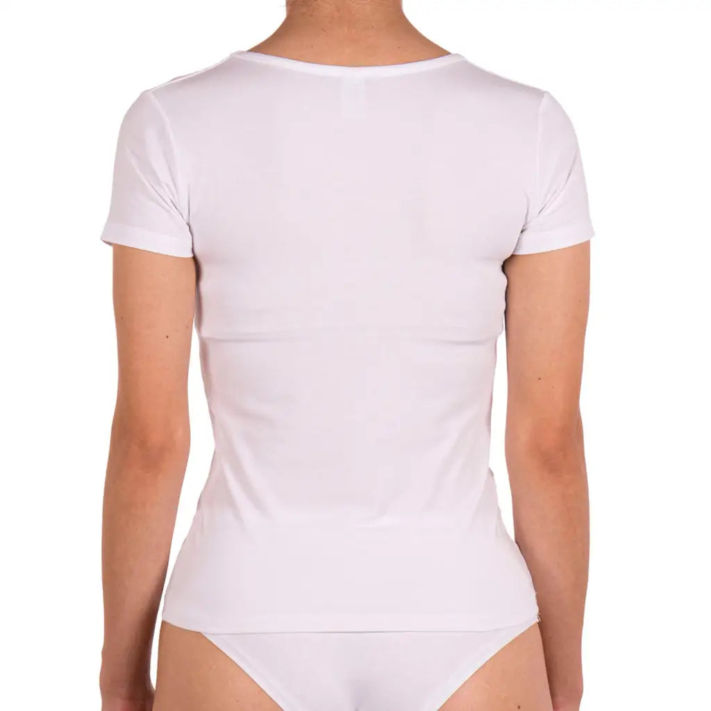 Mariotti lab maglia t-shirt sottogiacca donna a paricollo a