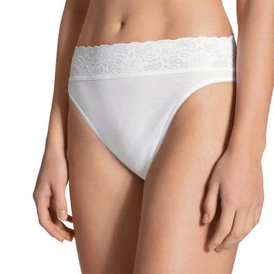 CALIDA | Slip in puro cotone con balza in pizzo elastico