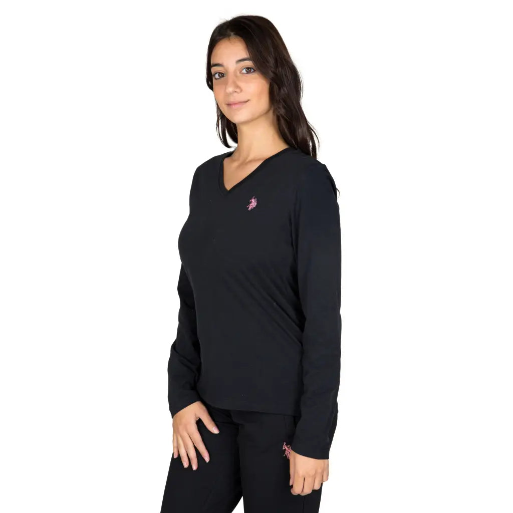 U.S. POLO ASSN. | T-shirt donna a manica lunga con scollo