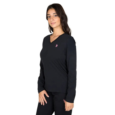 U.S. POLO ASSN. | T-shirt donna a manica lunga con scollo
