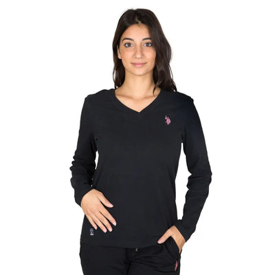 U.S. POLO ASSN. | T-shirt donna a manica lunga con scollo