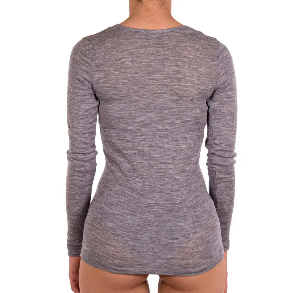 RAGNO | T-shirt donna a manica lunga paricollo in pura lana