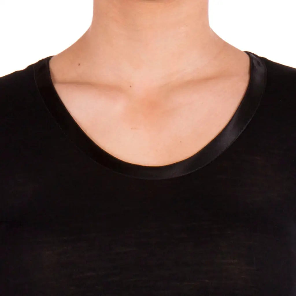 RAGNO | T-shirt donna a manica lunga paricollo in pura lana