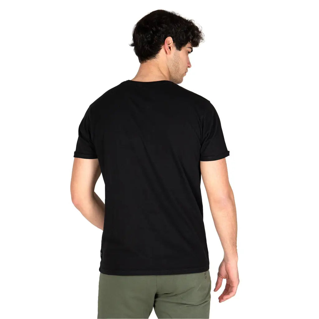 DATCH T shirt uomo mezza manica con piccolo scollo a V a tinta