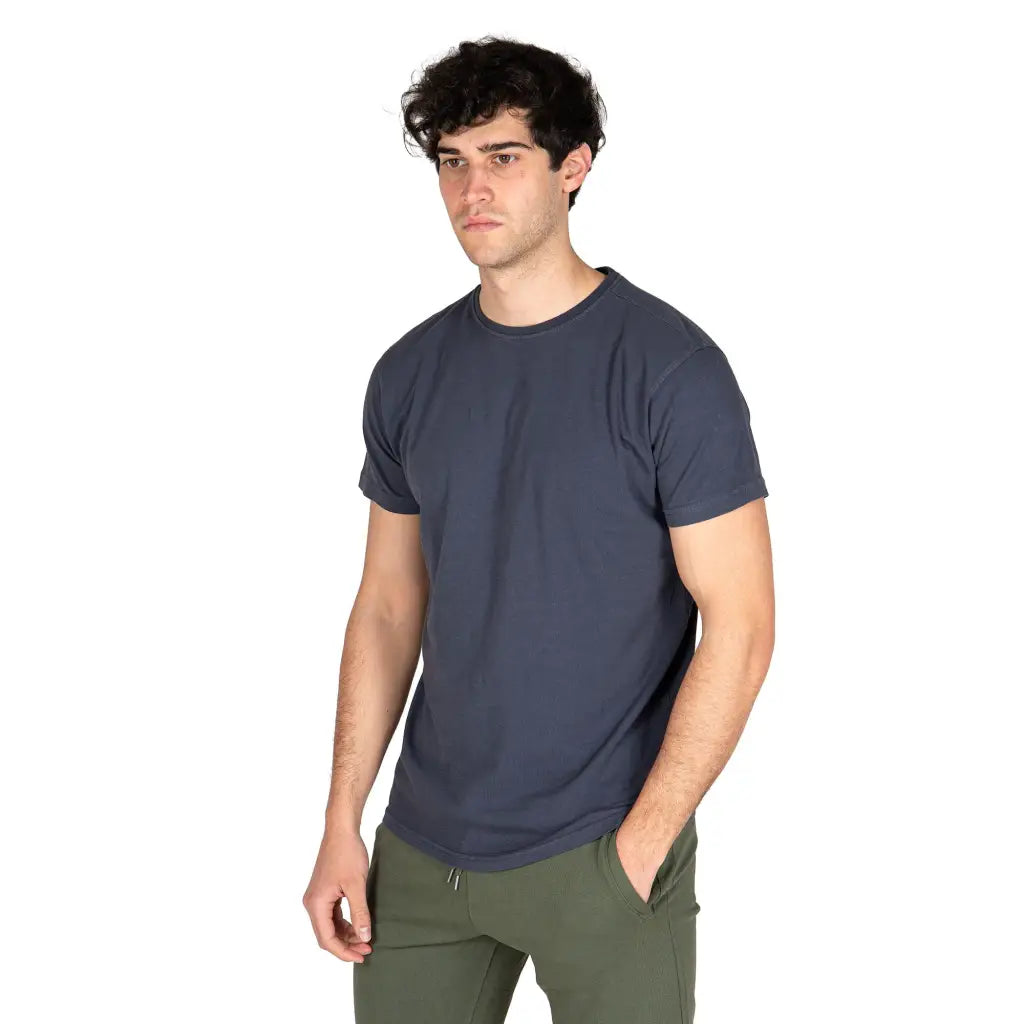 DATCH | T-shirt uomo paricollo a mezza manica in cotone