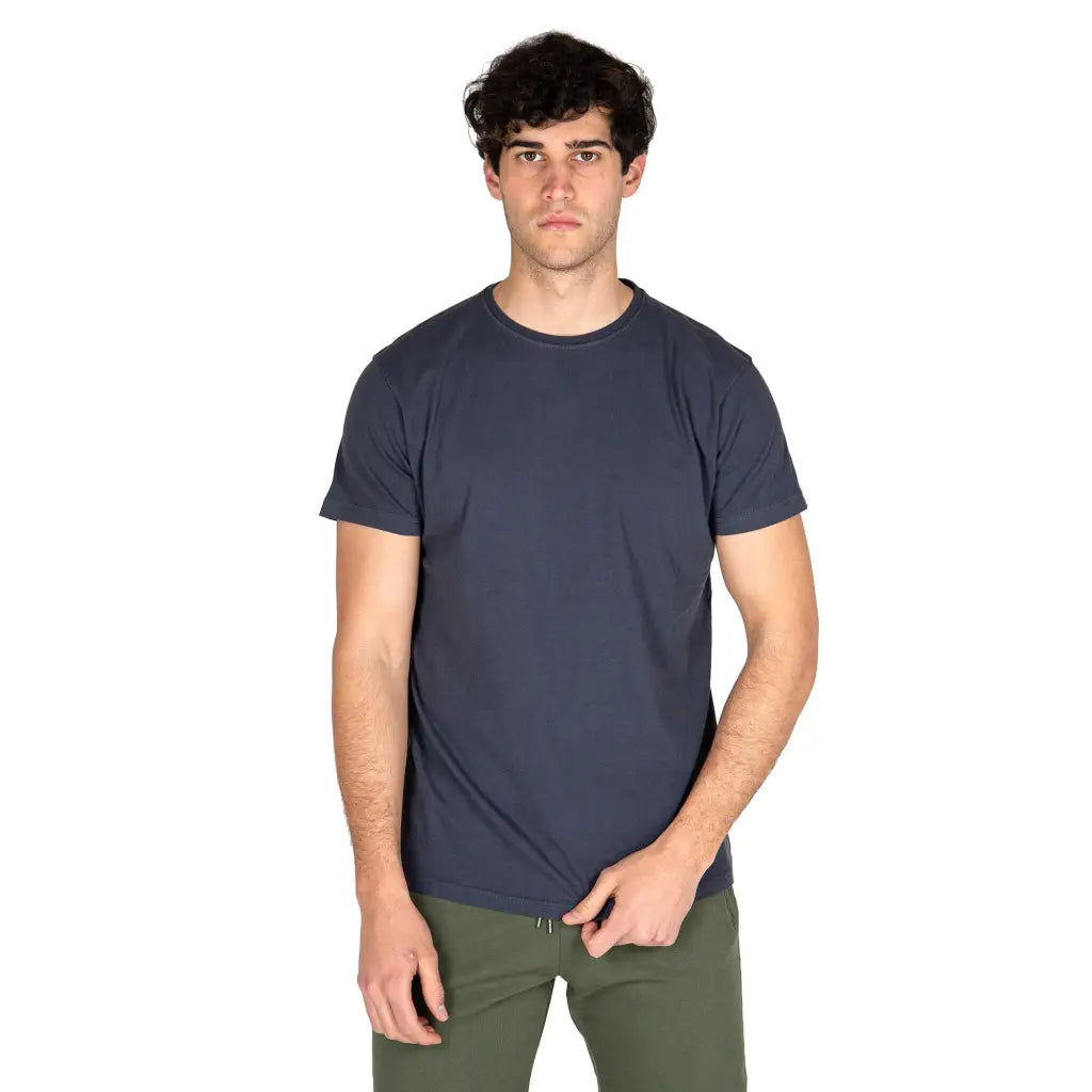 DATCH | T-shirt uomo paricollo a mezza manica in cotone